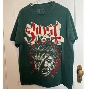 NEW Ghost Thorny Eye T Shirt Men's L Forest Green Band Heavy Metal Papa Emeritus